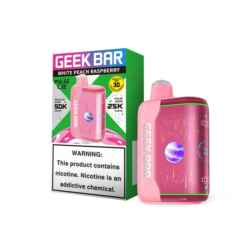 Geek Bar Pulse X2 50k Disposable — White Peach Raspberry
