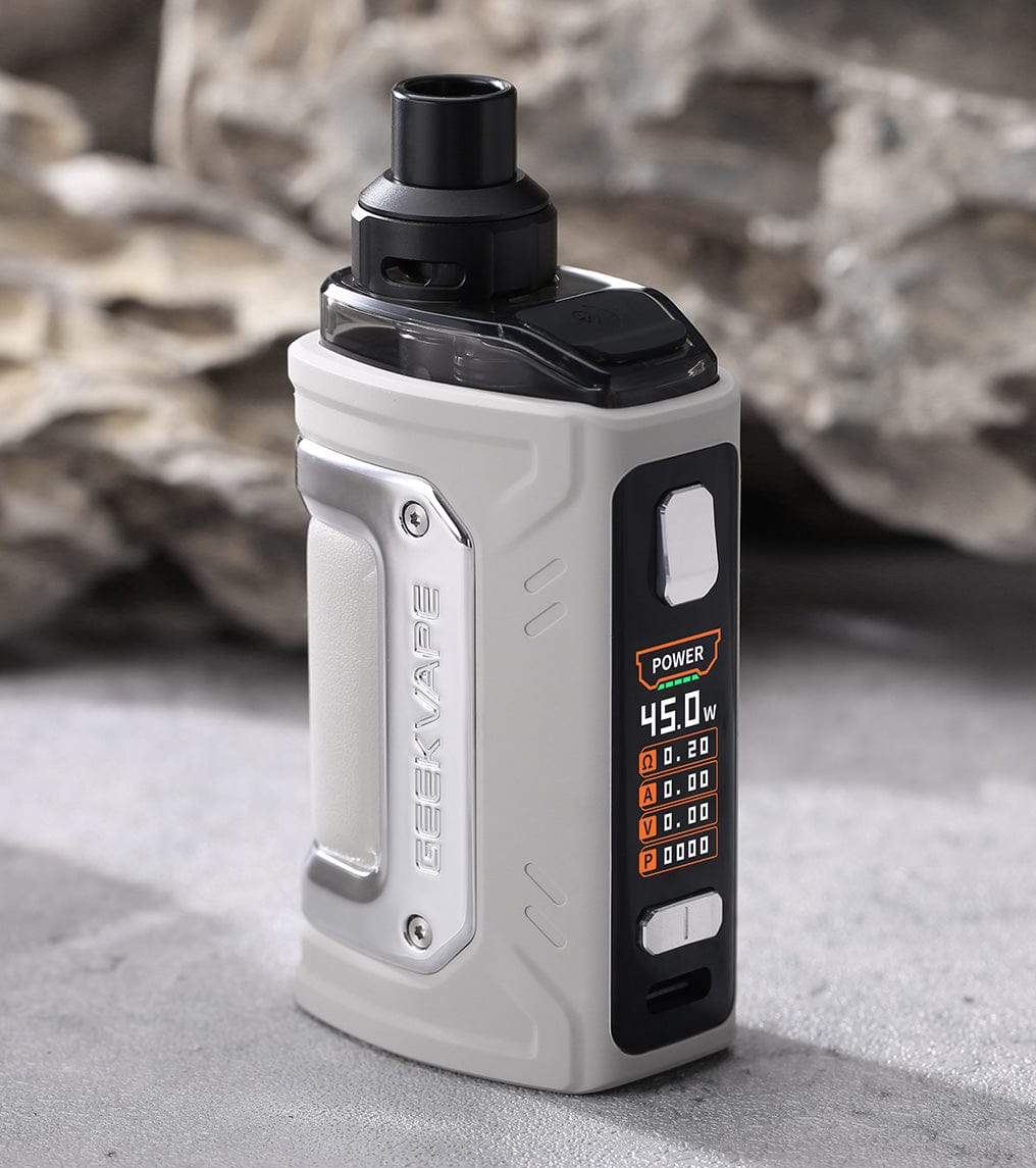 GeekVape H45 Classic Aegis Hero 2 Classic pod kit with sleek hardware design and replaceable pod system.