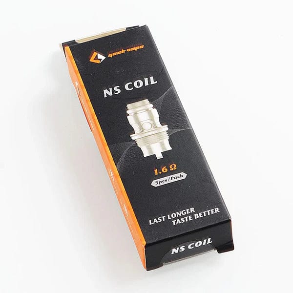 GeekVape NS replacement coils for vape devices, shown in a clear image of multiple coils for electronic cigarettes.