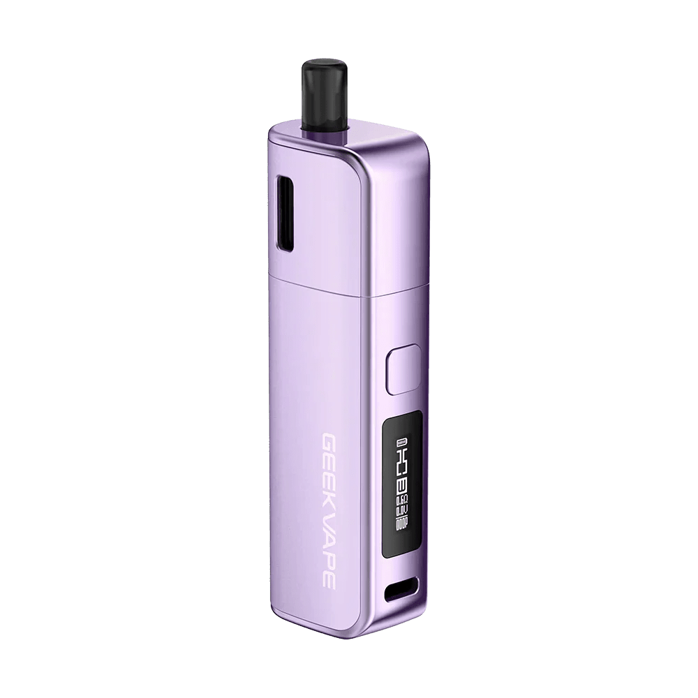 GeekVape Soul 30W pod system in black with sleek design, compact hardware for vaping, showing the device with mouthpiece and buttons.