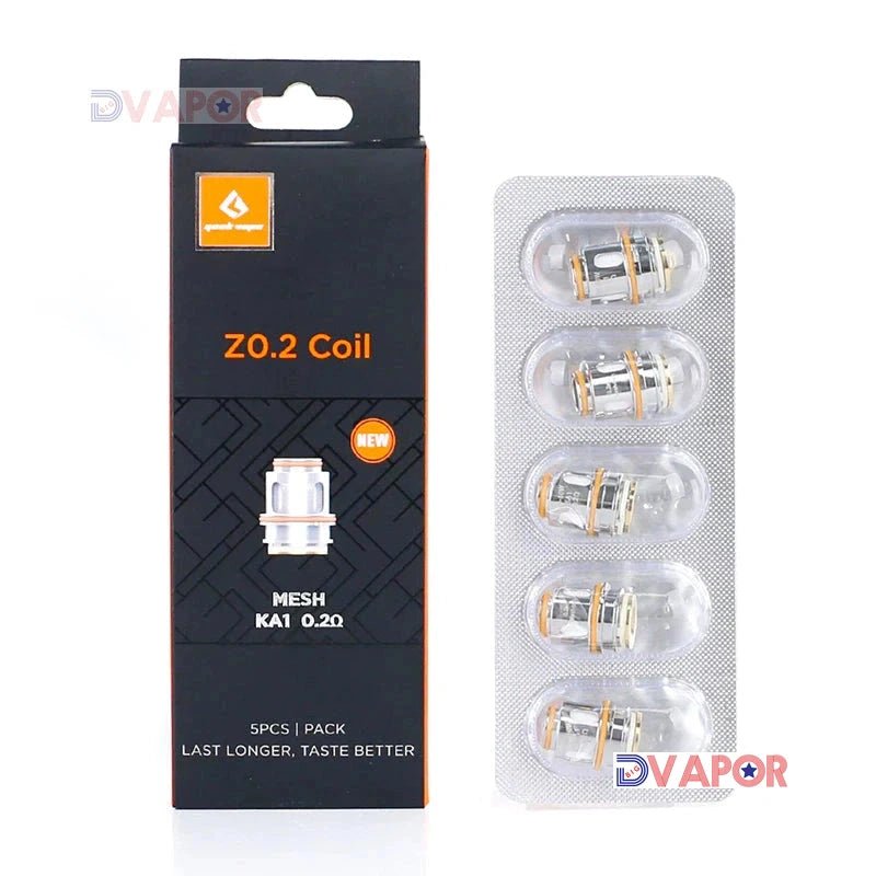 GeekVape Z Series replacement coils for vape devices, showing multiple coil types and packaging for easy installation.
