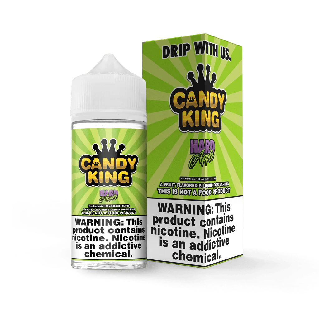 Hard Apple e-liquid by Candy King in 100mL bottle, featuring vibrant apple flavor with a hard candy appearance.