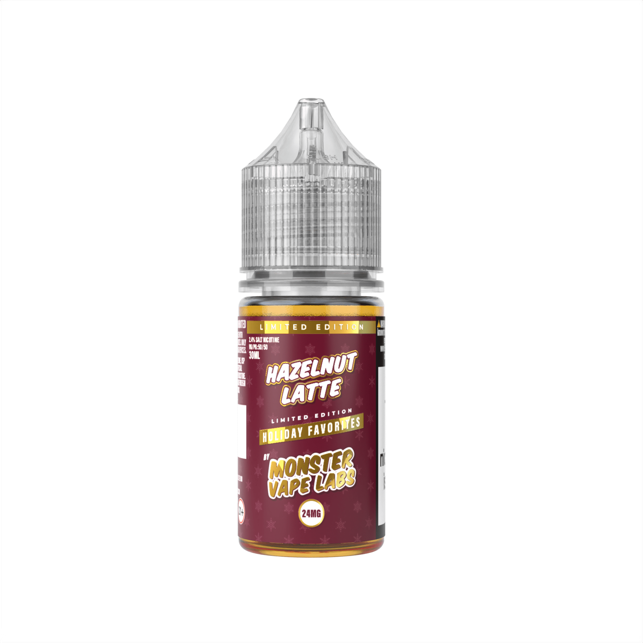 Hazelnut Latte Salt e-liquid by Monster Vape Labs, 30mL bottle with creamy hazelnut and coffee flavor profile.