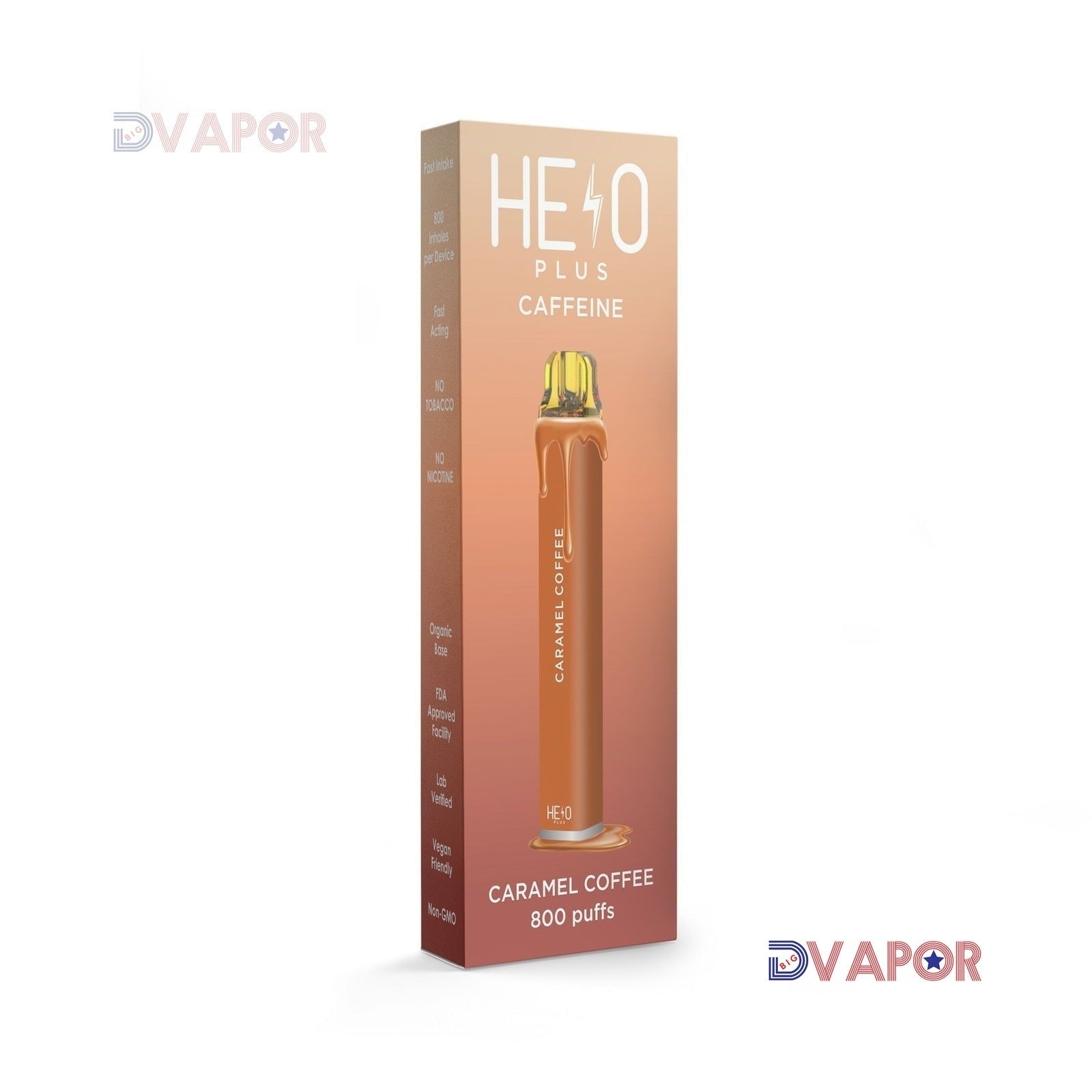 Helo Plus Caffeinated Zero Nicotine Vape | 800 Puff 0% Plus Caffeine — Candy Apple