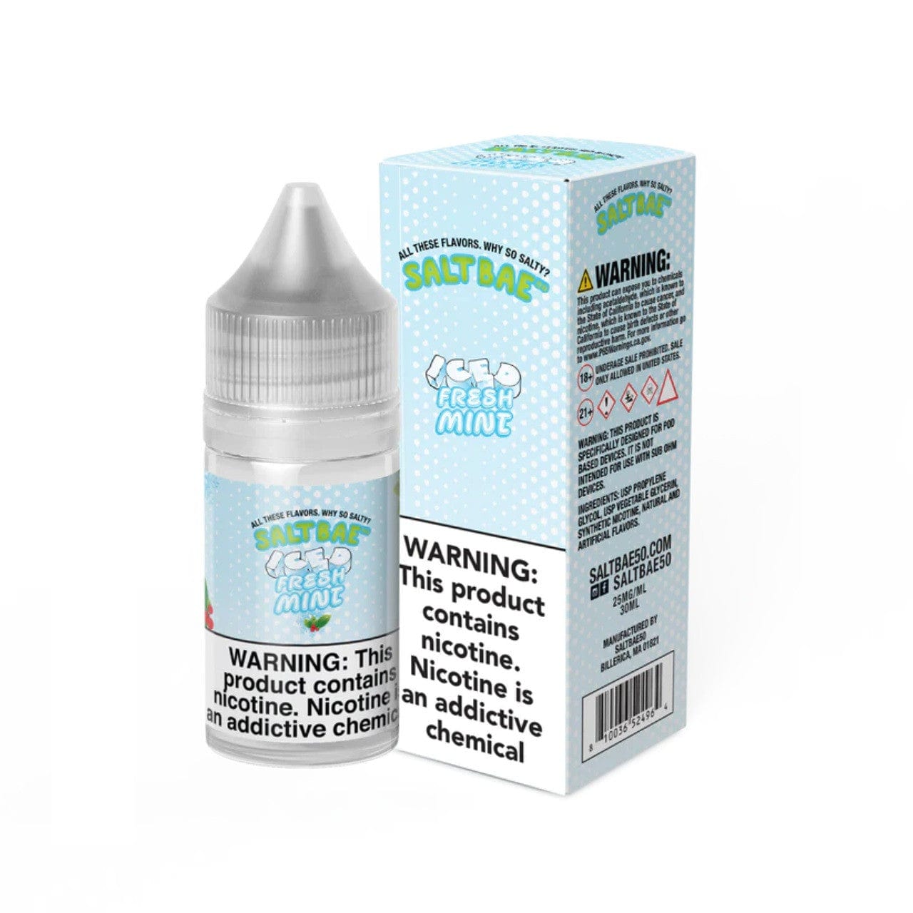 Salt Bae 50 - 30mL — ICED Fresh Mint SALT (ICED Winter Green)