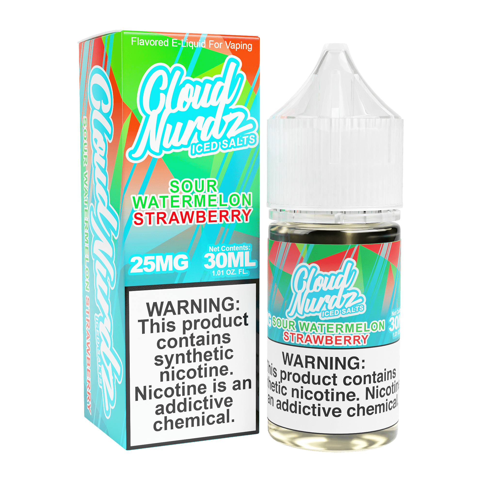 Cloud Nurdz Salt - 30mL — ICED Sour Watermelon Strawberry