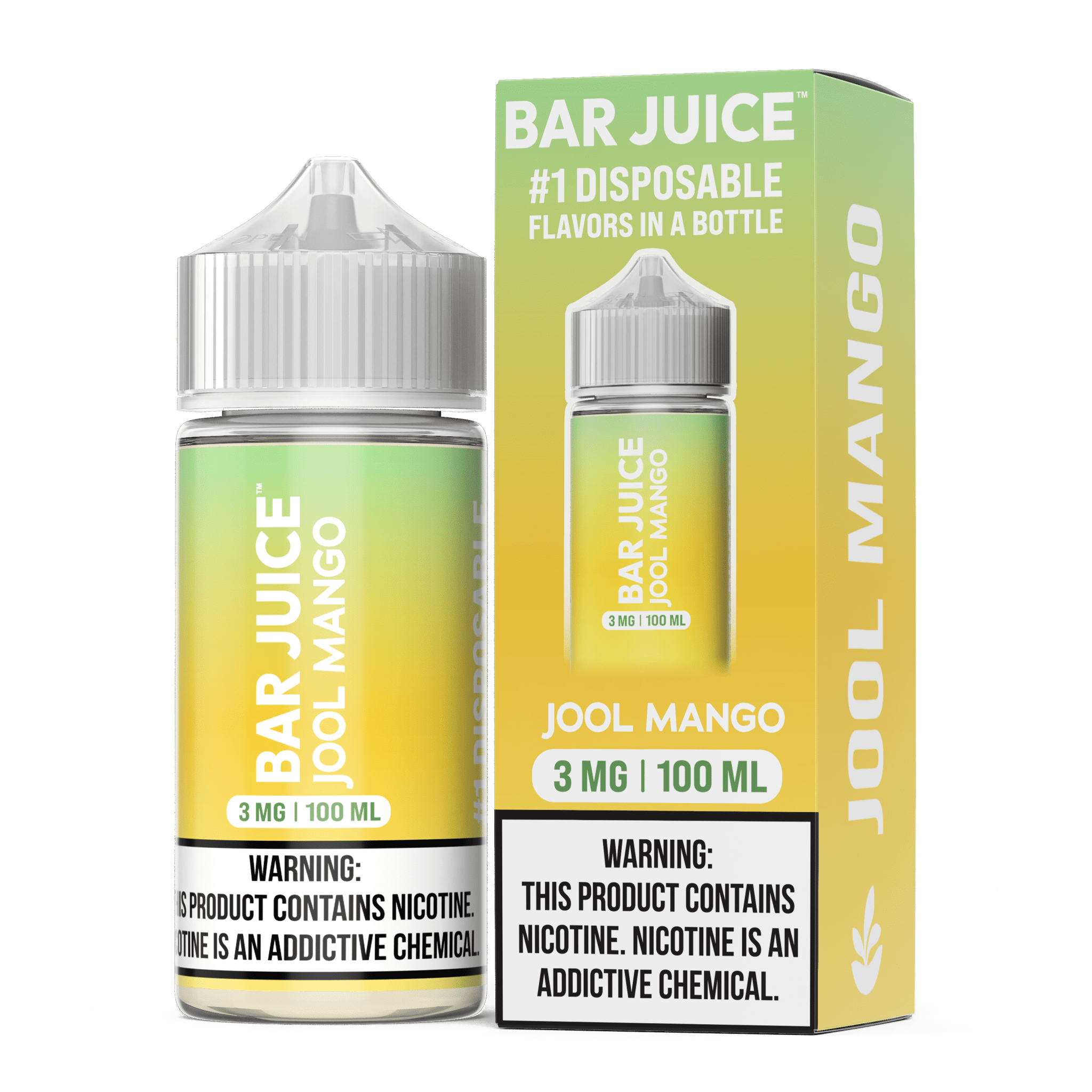 Jool Mango Bar Juice e-liquid bottle, 100mL with vibrant mango flavor, designed for vaping.