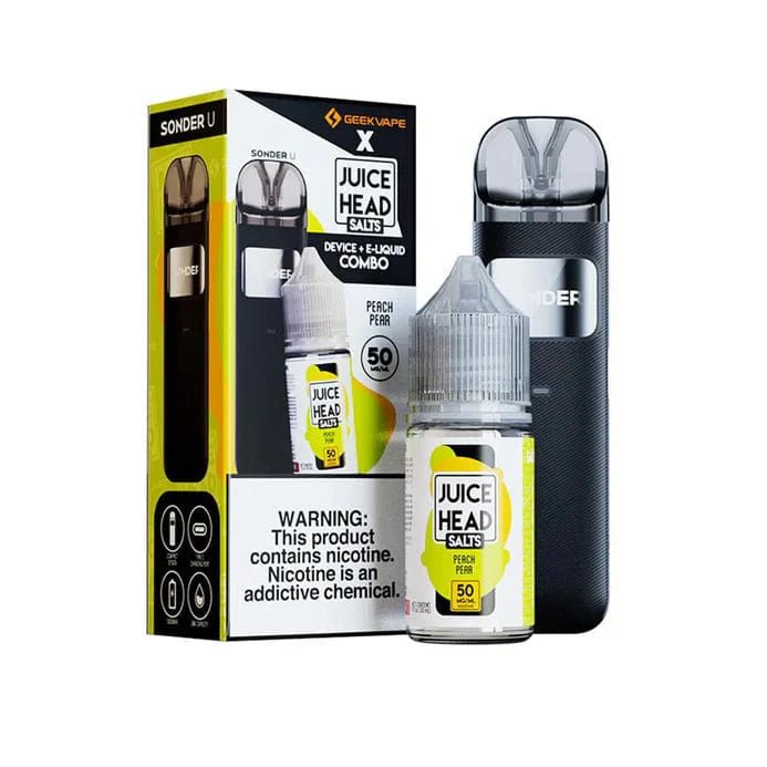GeekVape Sonder U Kit with Juice Head Salts, compact vape hardware featuring a sleek design and integrated pod system.