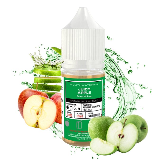 Juicy Apple SALT e-liquid by BSX Vapor in a 30mL bottle, featuring fresh apple flavor and salt nicotine for vaping.