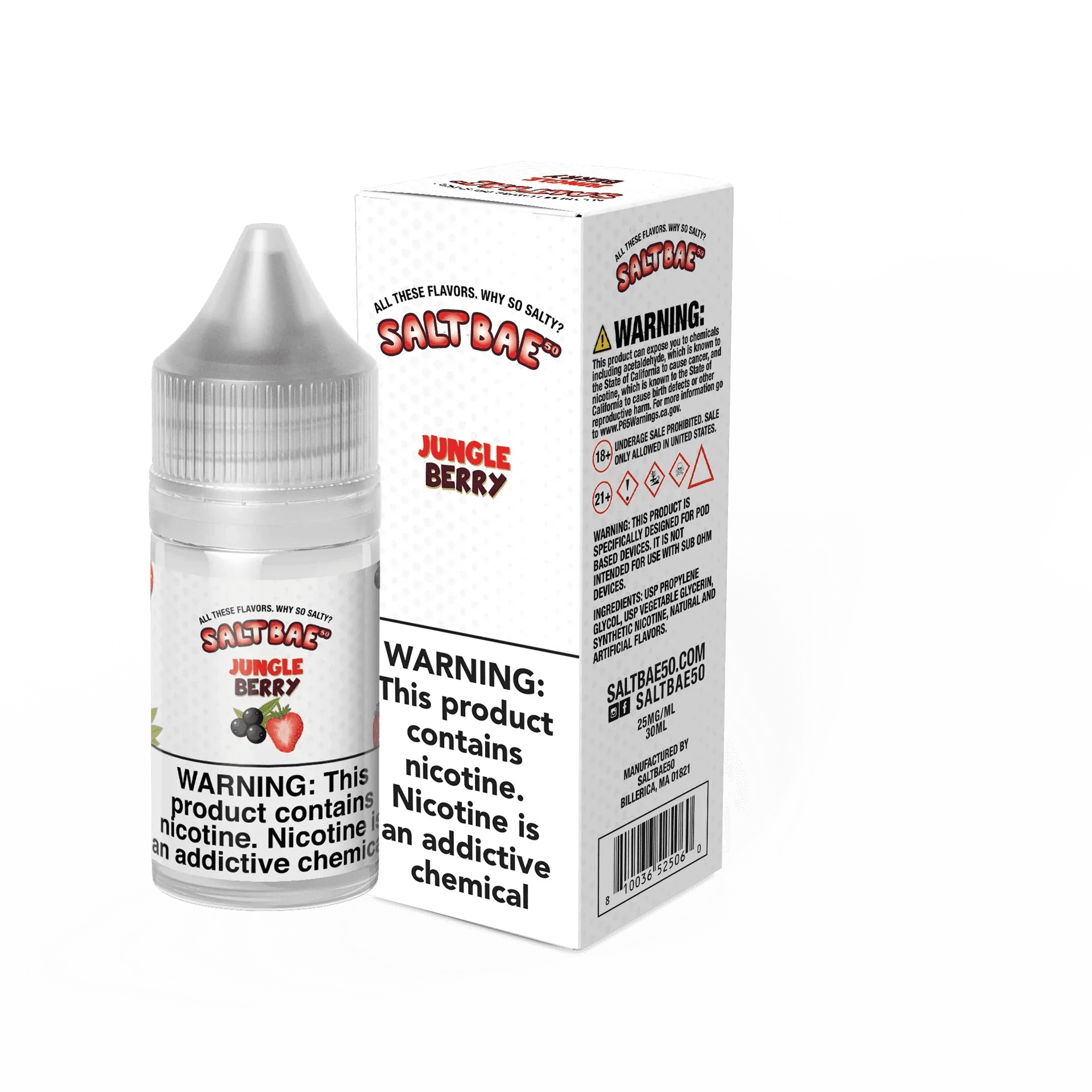 Salt Bae 50 - 30mL — Jungle Berry (Strawberry Acai)