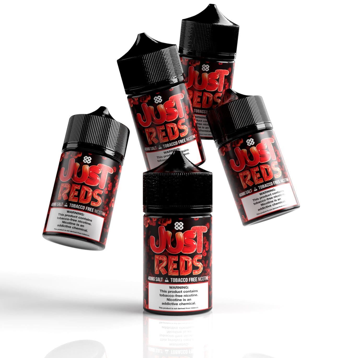 Excision Just Reds SALT Alt Zero e-liquid in a 30mL bottle, featuring vibrant red flavor packaging and design.