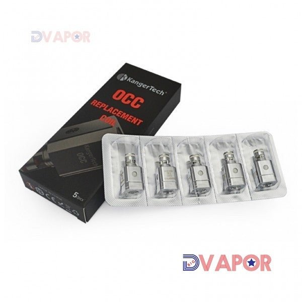 Kanger Vertical OCC or SSOCC (New Style) Replacement Coils for Subtank (5 Pack) — V2 0.5 Ohm OCC (NiChrome)