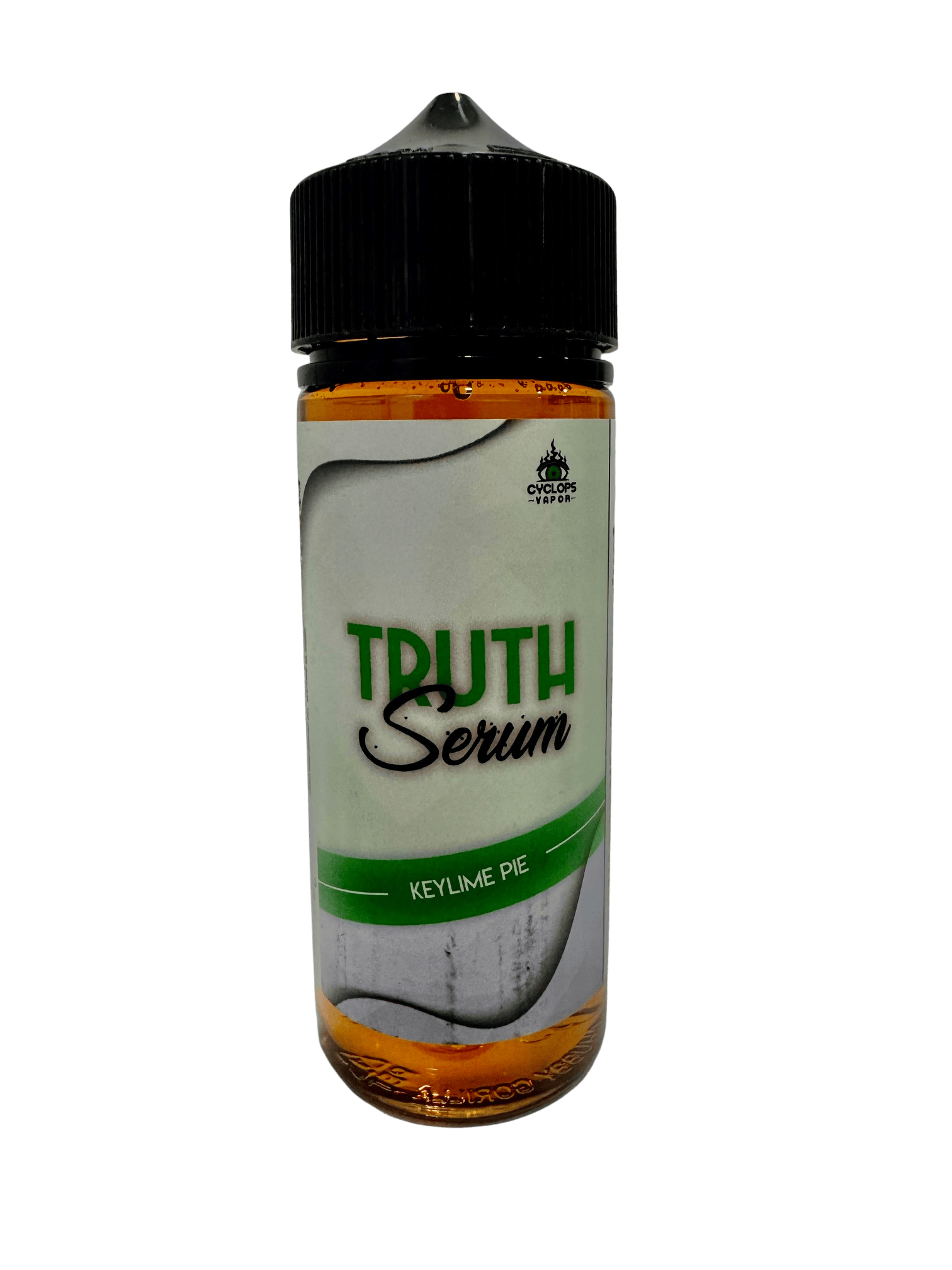Cyclops Vapor Keylime Pie vape juice bottle, 120mL, with vibrant label featuring key lime pie flavor and citrus imagery.