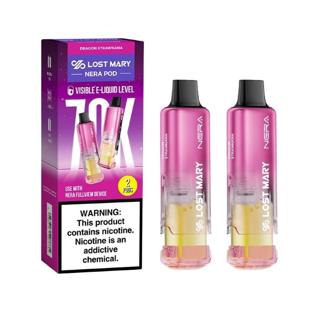 Lost Mary NERA 70K Disposable PODS | 2 Pack of Pods — Dragon Strawnana
