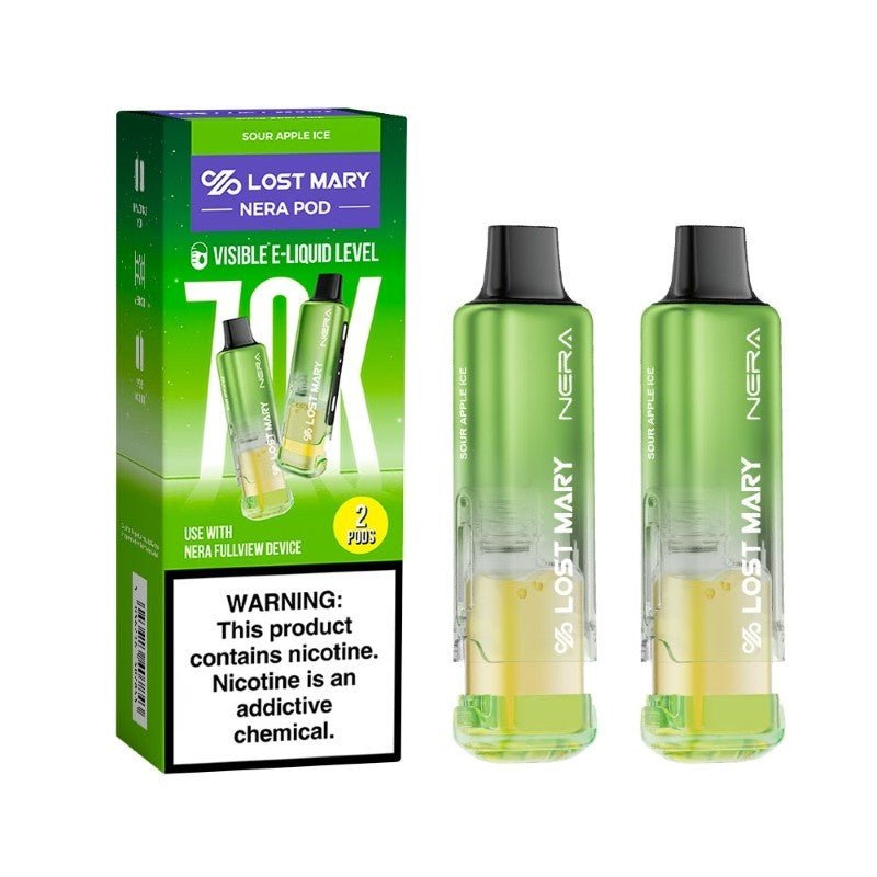 Lost Mary NERA 70K Disposable PODS | 2 Pack of Pods — Sour Apple ICE