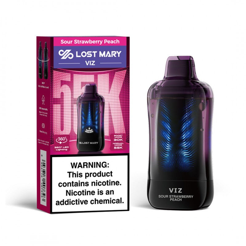Lost Mary VIZ 55K Disposable Vape — Sour Strawberry Peach
