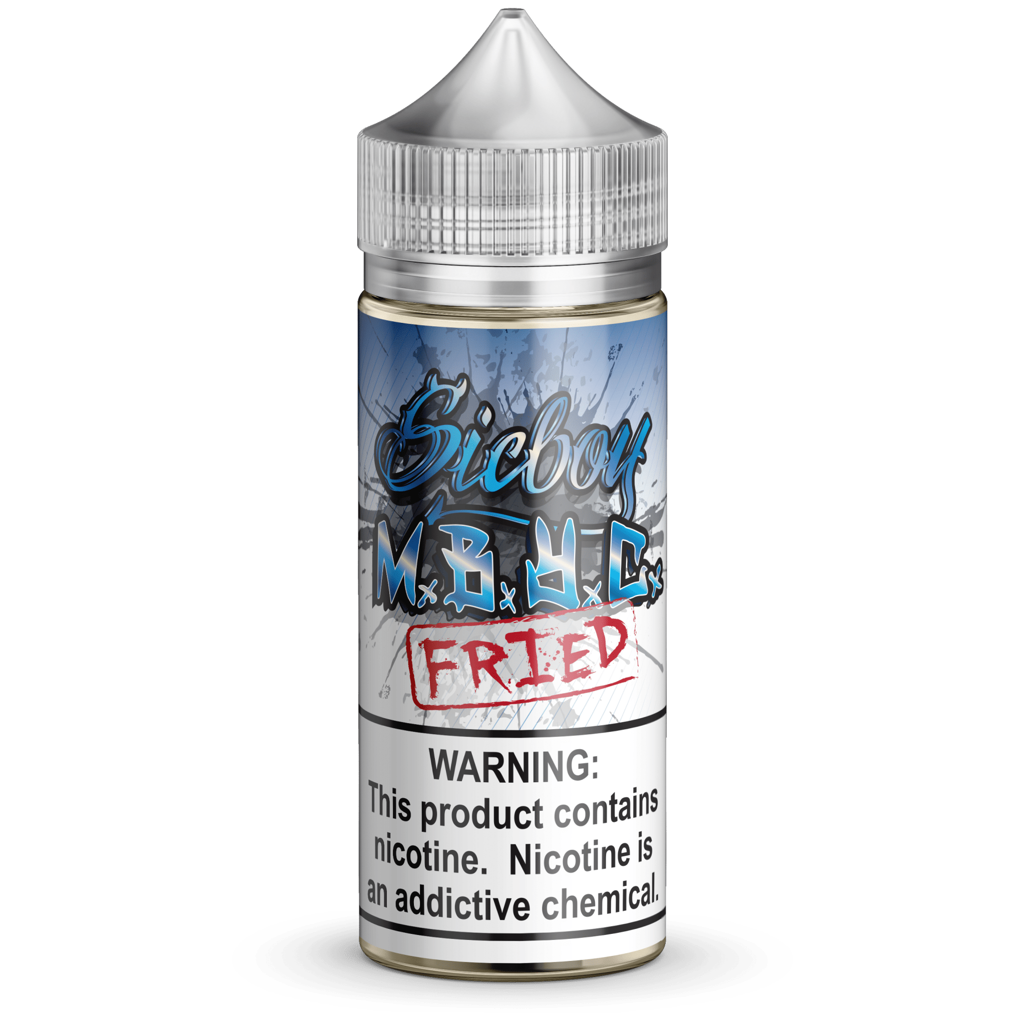 Sicboy M. B. Y. C. FRIED e-liquid bottle, 100mL size, featuring vibrant label design with brand name and product details.