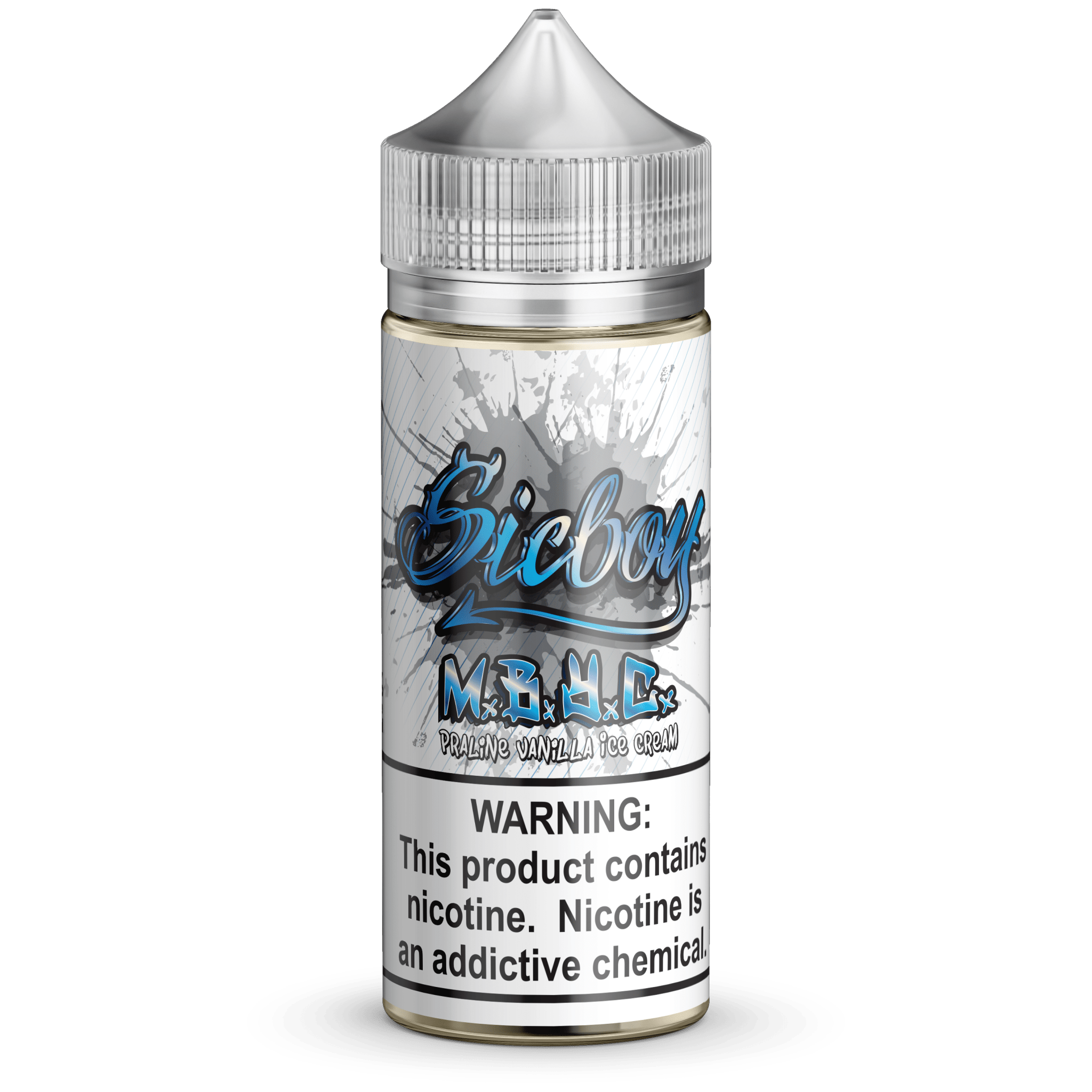 Sicboy M. B. Y. C. 100mL e-liquid bottle with vibrant label, designed for vaping enthusiasts.