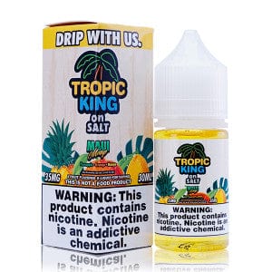 Maui Mango SALT e-liquid by Candy King in a 30mL bottle, featuring tropical mango flavor with salt nicotine for vaping.