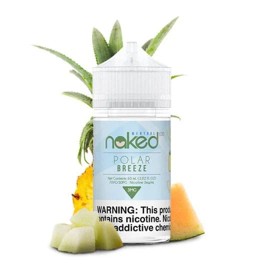 Naked 100 Melon e-liquid bottle, 60mL size, with vibrant fruit flavor label and colorful packaging.