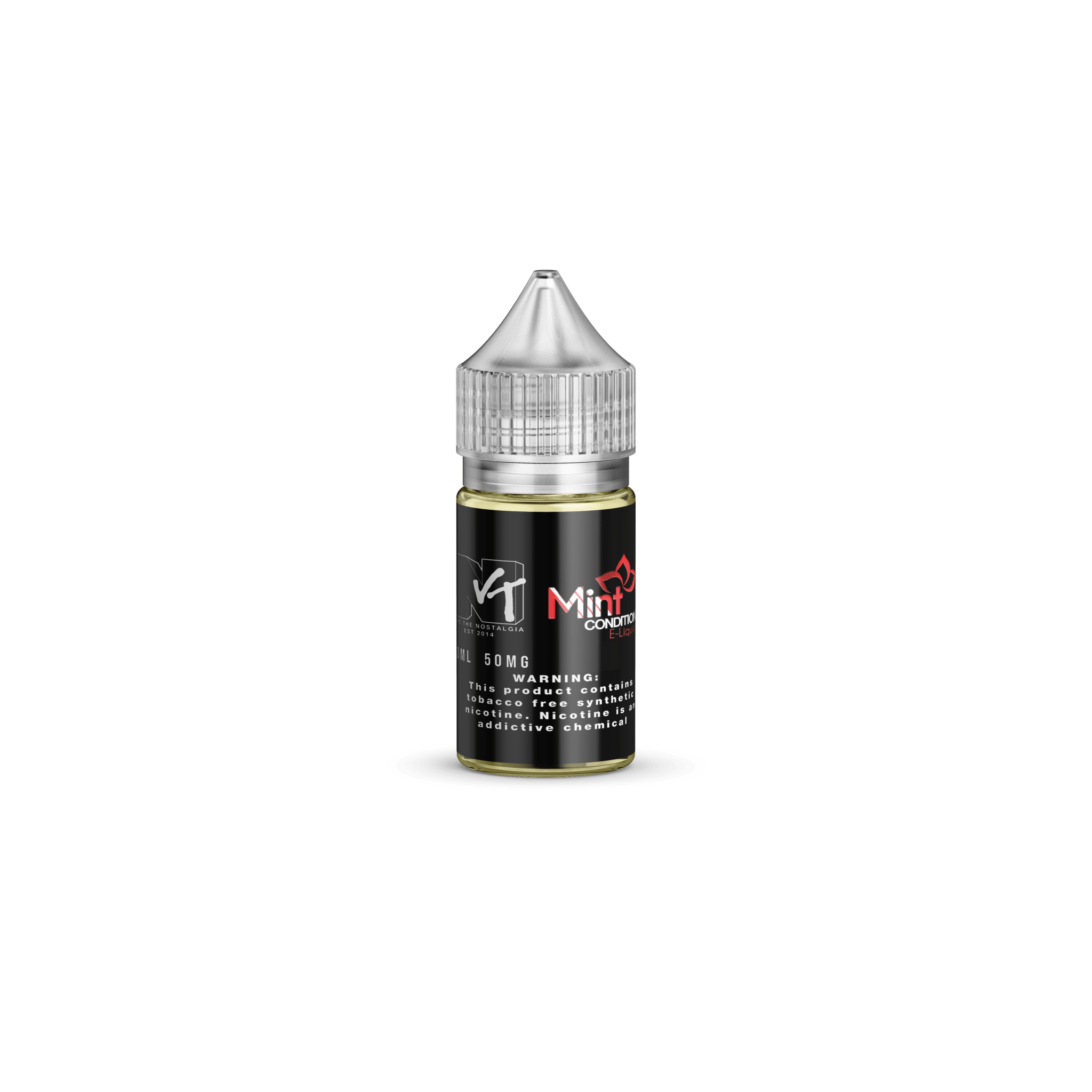 Mint Condition Salt e-liquid by Vape The Nostalgia in a 30mL bottle, featuring a refreshing mint flavor for vaping.