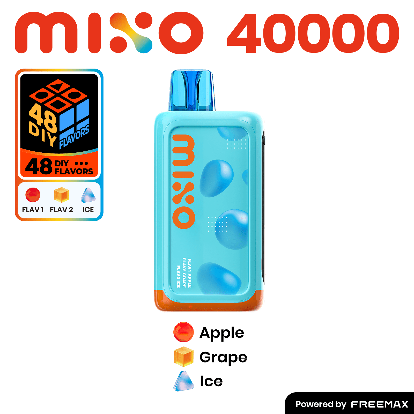 MIXO 40K by Freemax 3 Flavored Disposable — Apple +Grape+Ice