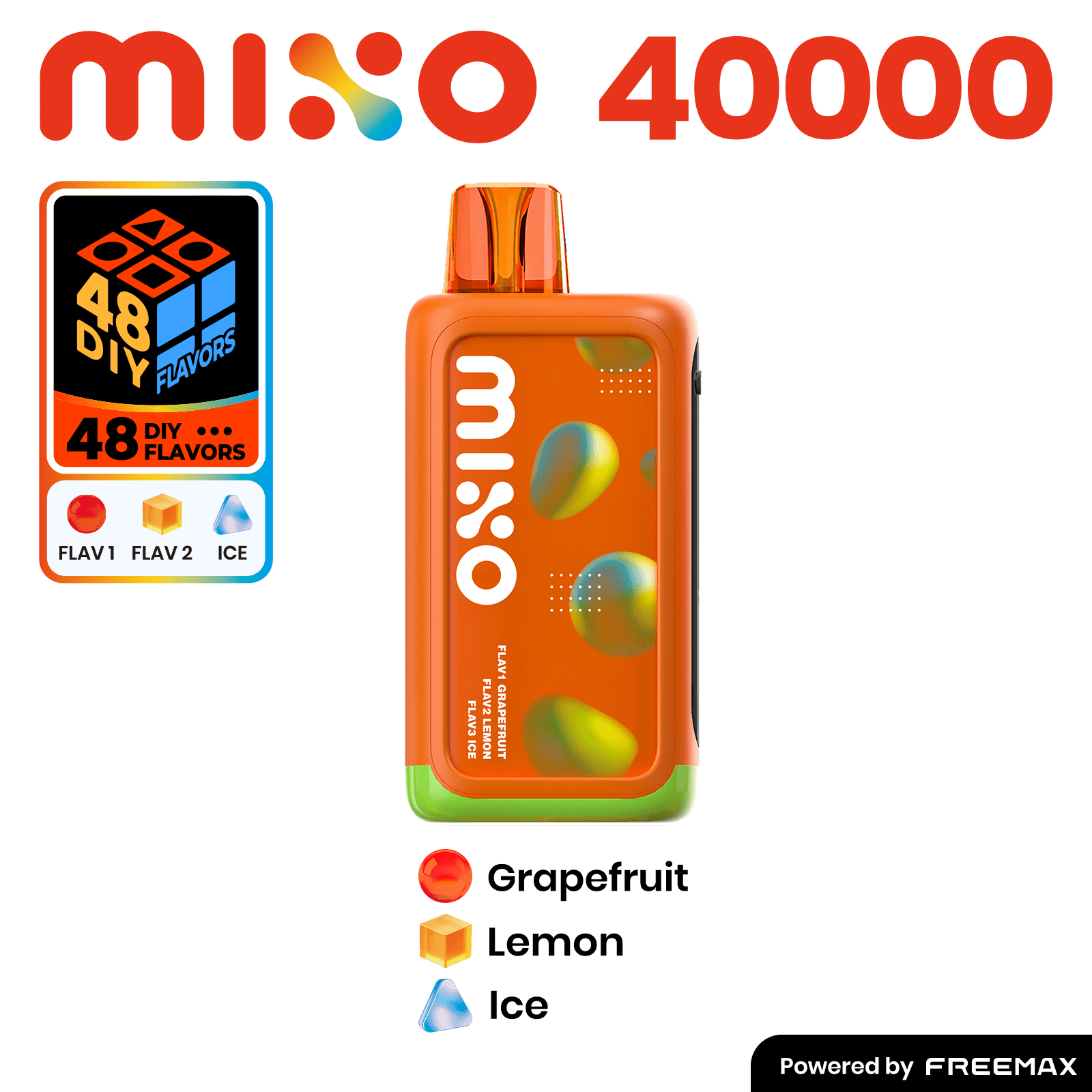MIXO 40K by Freemax 3 Flavored Disposable — Grapefruit+Lemon+Ice