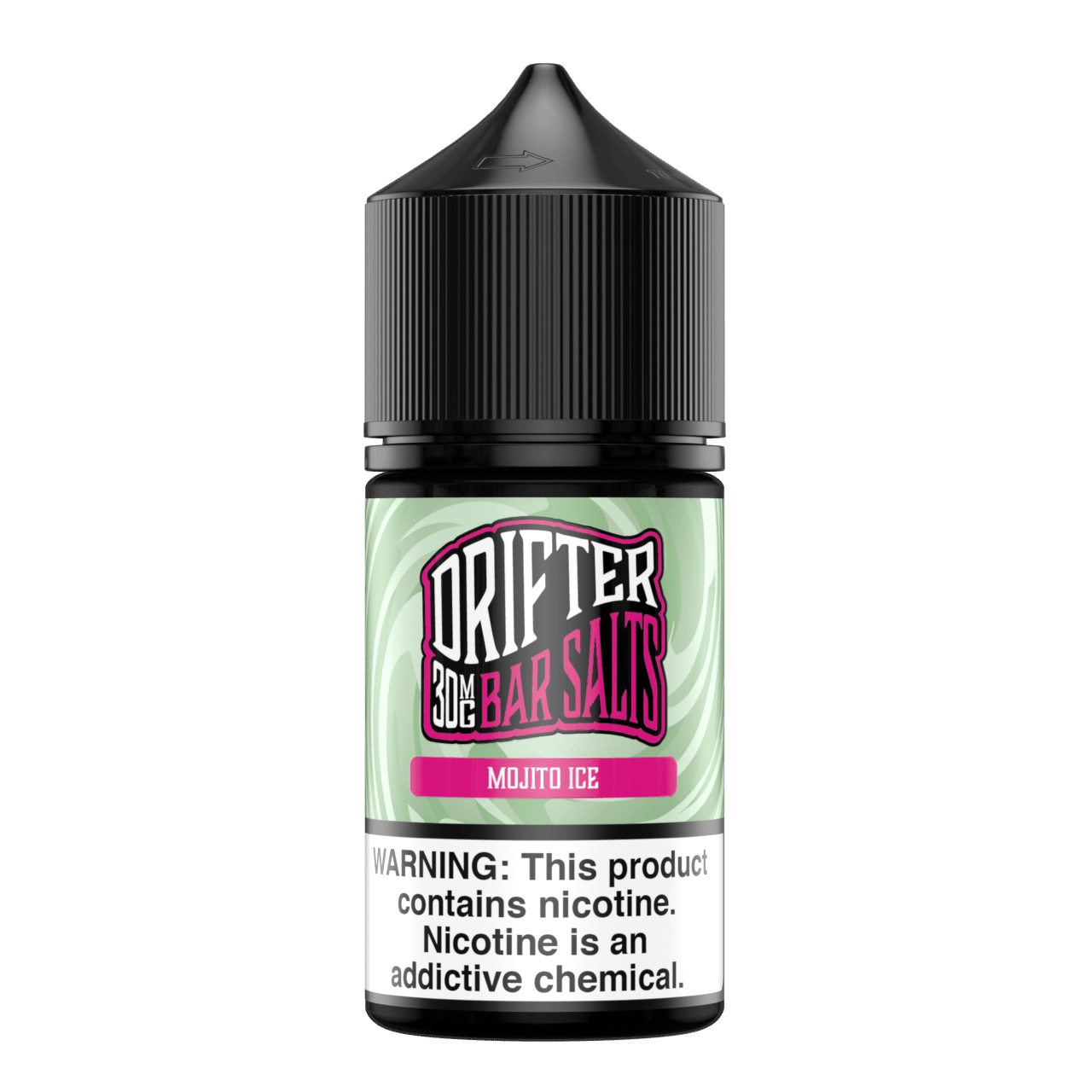 Bottle of Drifter E-Liquid Mojito ICE SALT, 30mL, showing the product label and packaging for minty mojito flavor.