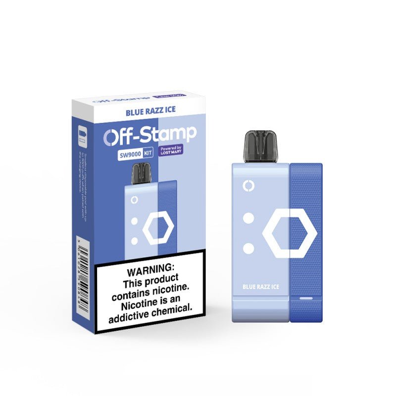 Off-Stamp SW9000 Disposable Full Kit by Lost Mary 5% — Blue Razz Ice