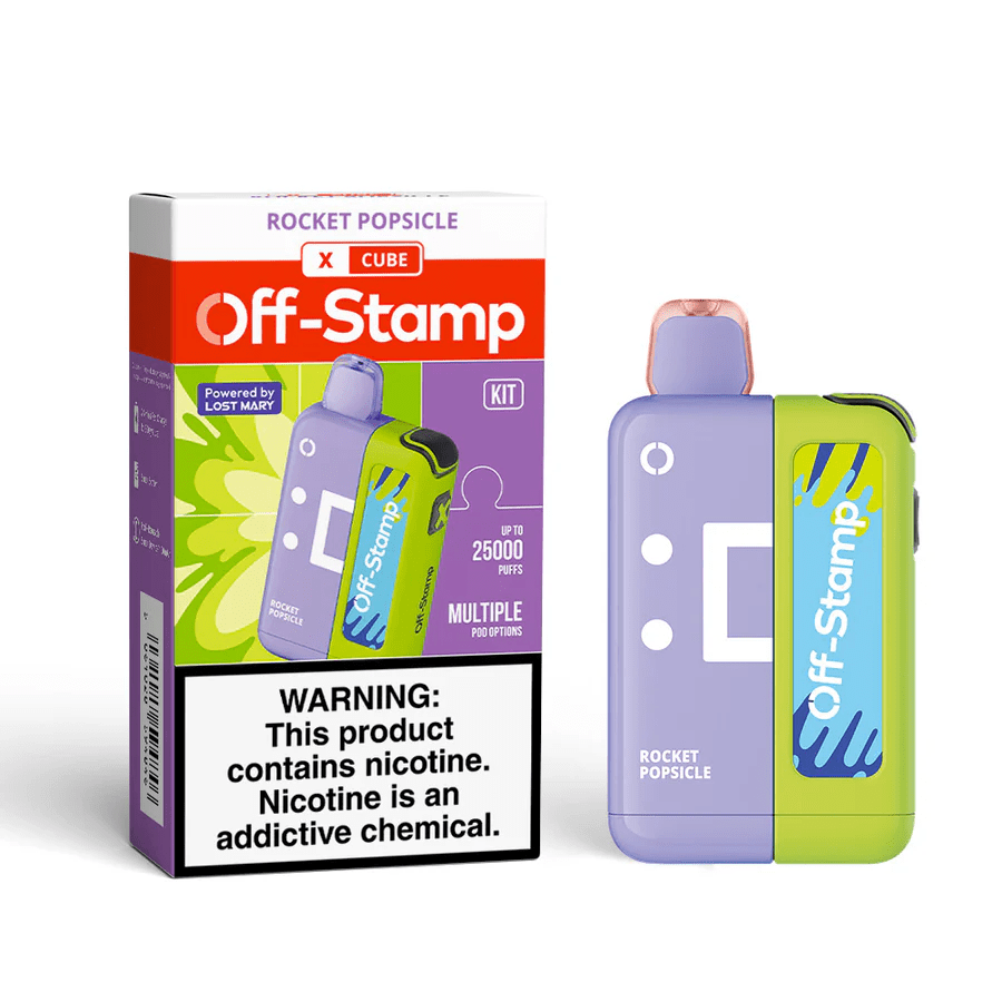 Off-Stamp X Cube 25K Puff Disposable Pod System — Rocket Popsicle (Rocket Freeze)