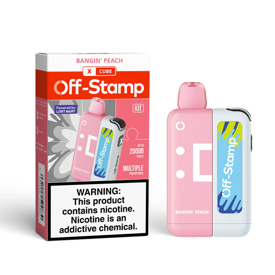 Off-Stamp X Cube 25K Puff Disposable Pod System — Bangin' Peach