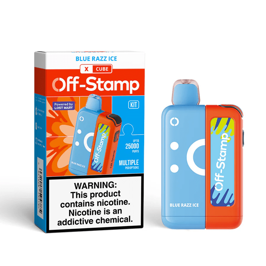 Off-Stamp X Cube 25K Puff Disposable Pod System — Blue Razz Ice