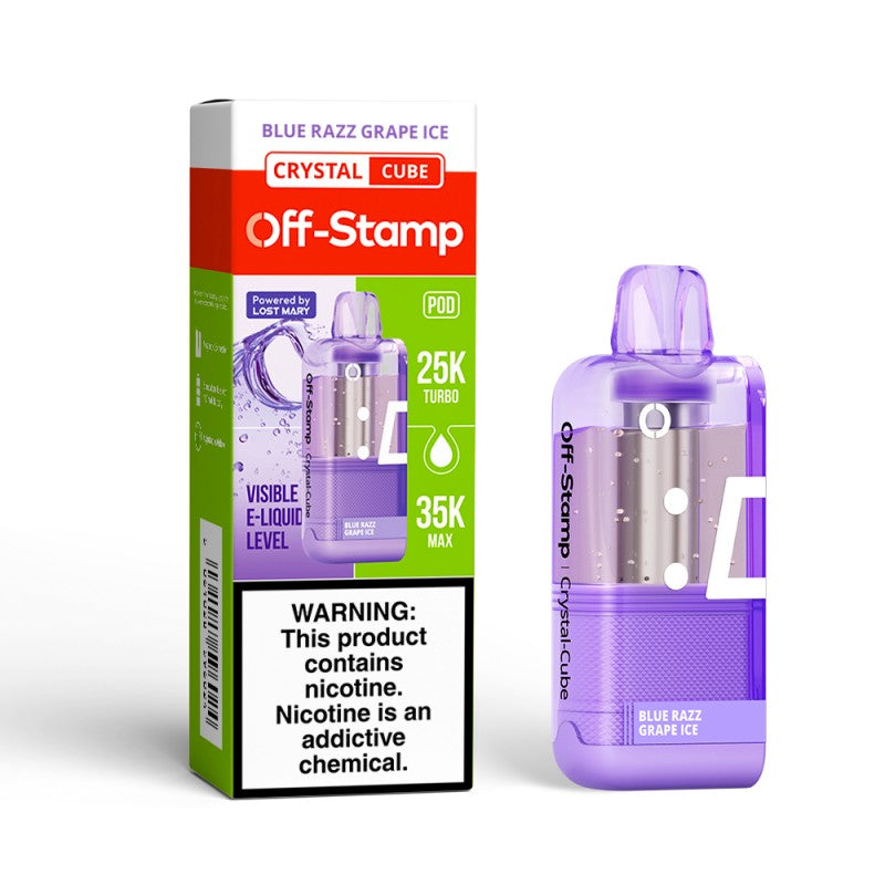 Off-Stamp X-Cube Crystal 35K Disposable POD — Blue Razz Grape ICE