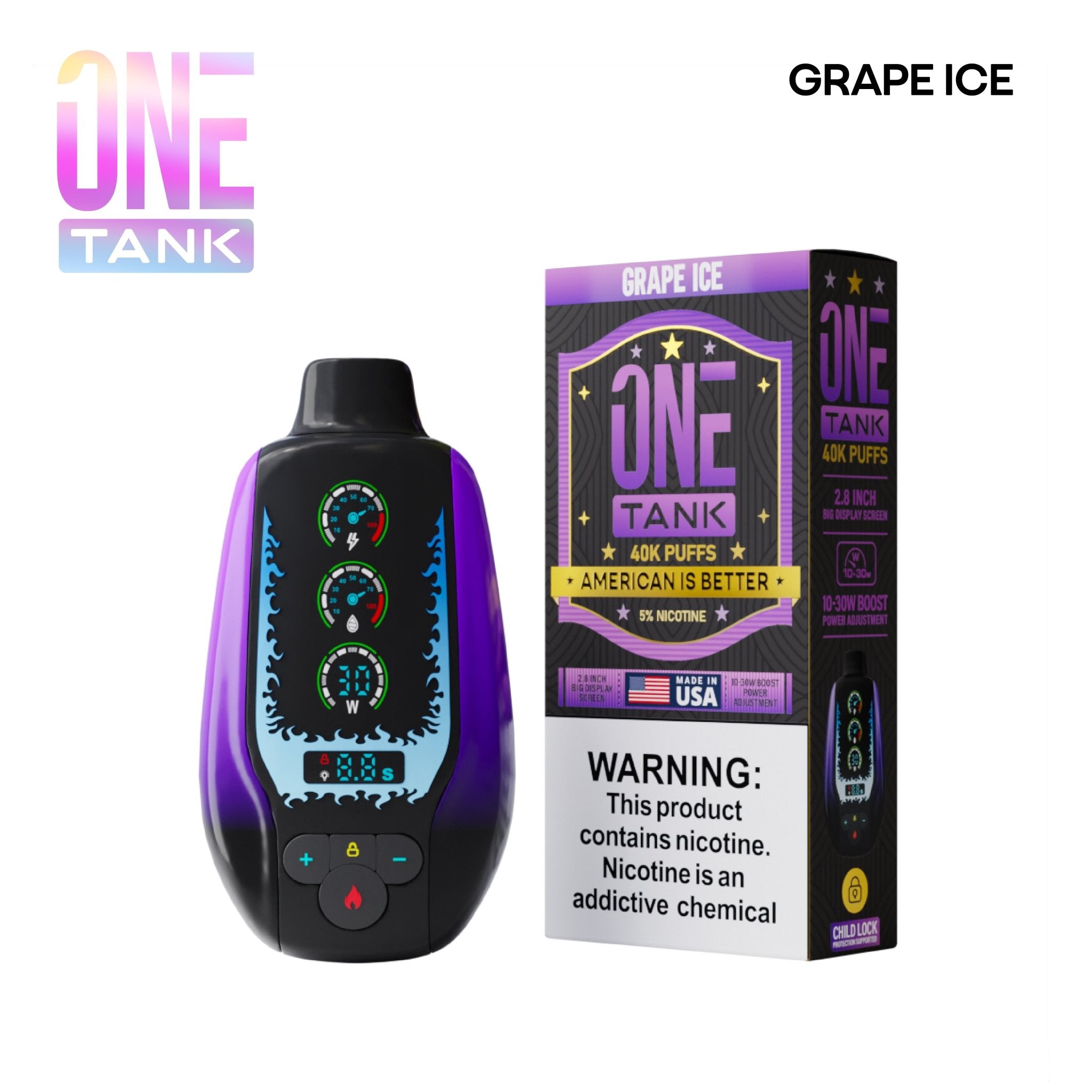 One Tank 40K Disposable — Grape ICE