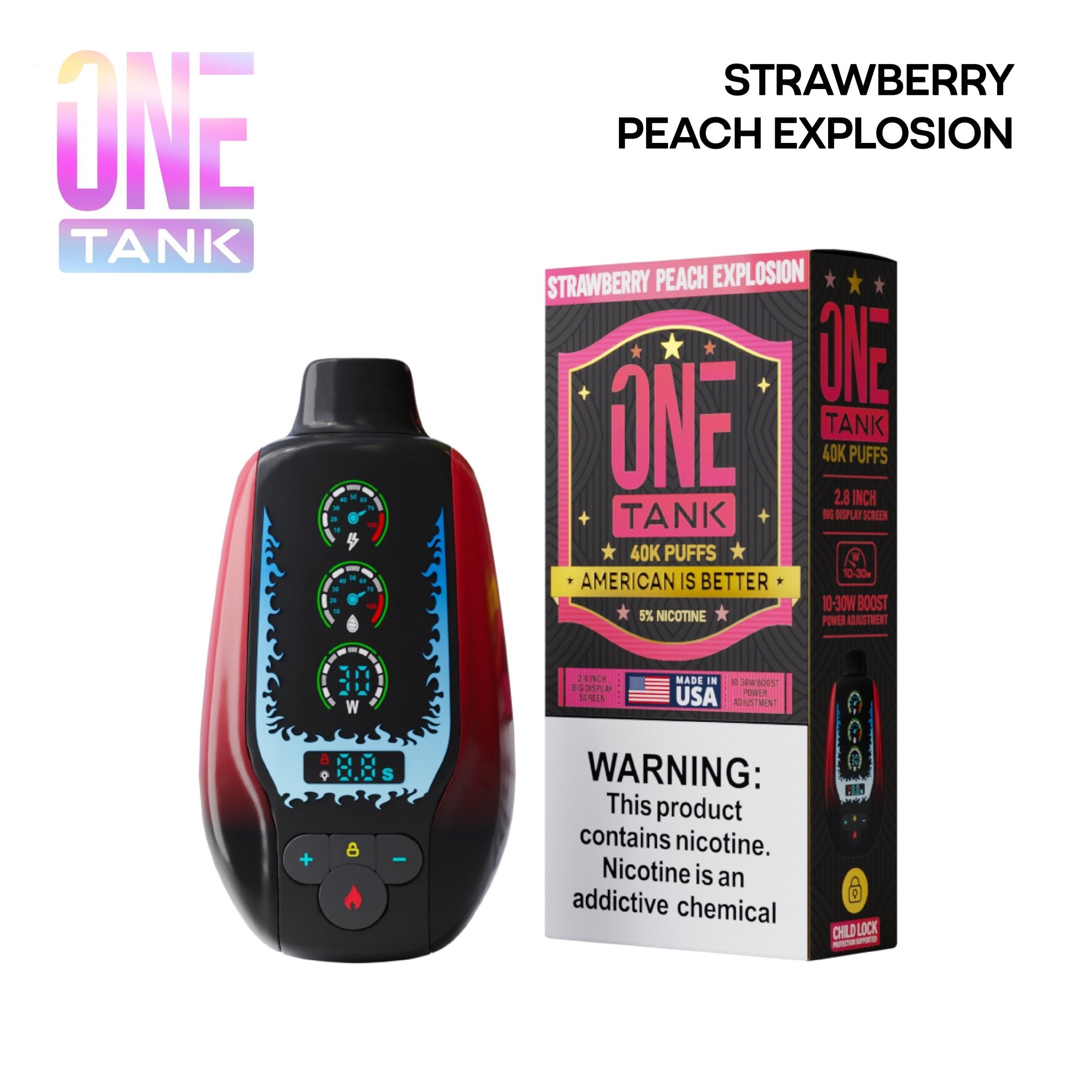 One Tank 40K Disposable — Strawberry Peach Explosion