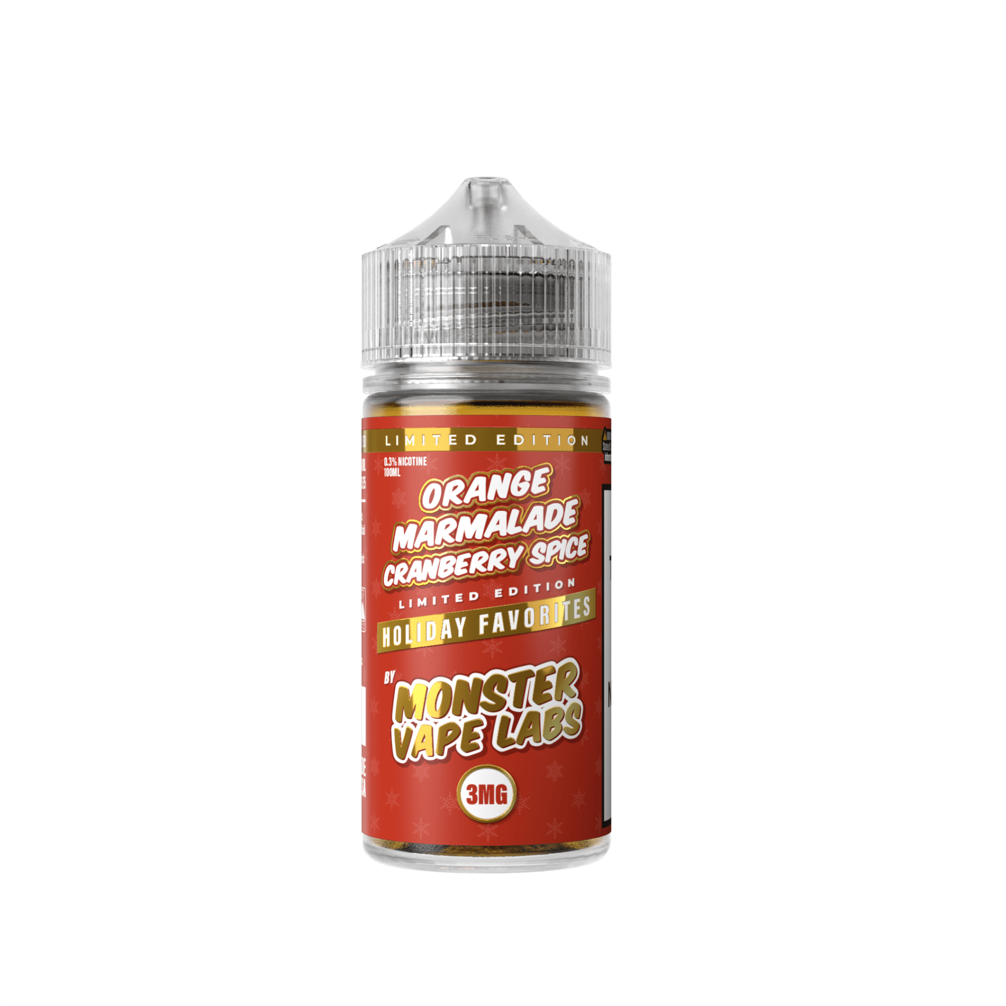 Orange Marmalade Cranberry Spice e-liquid by Monster Vape Labs in a 100mL bottle with vibrant packaging and flavor details.