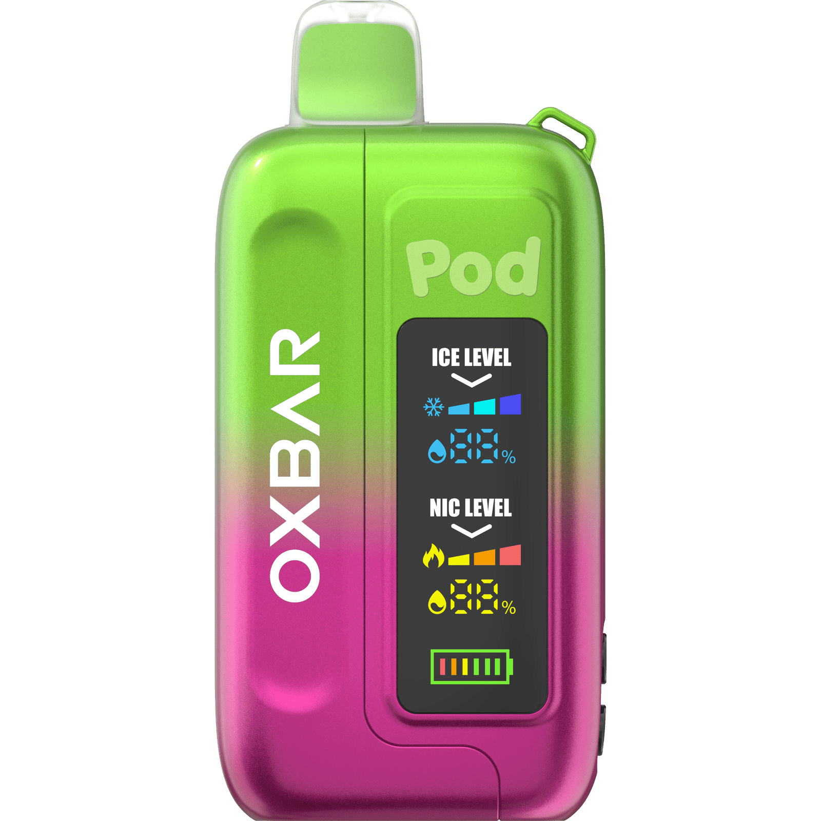 Oxbar ICE-NIC Control 35K Puff disposable vape device with sleek design and colorful branding, showcasing its portable and compact form.