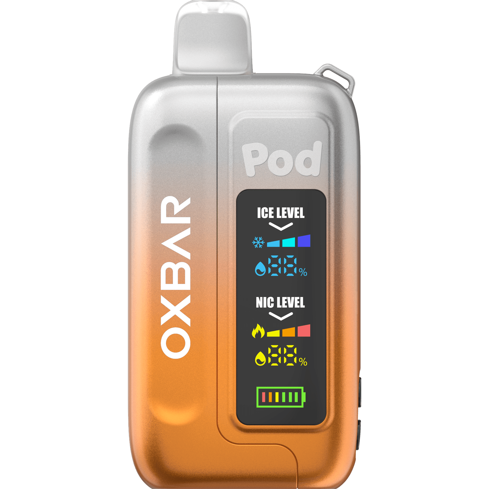 Oxbar ICE-NIC Control 35K Puff Disposable vape device with sleek design and mouthpiece, featuring branding on the body.
