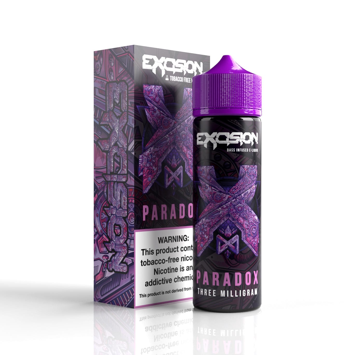 Excision Paradox Grape Citrus Dew e-liquid bottle, 60mL with colorful label featuring grapes and citrus fruits.