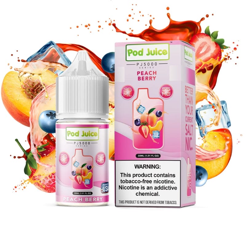 Pod Juice PJ5000 Salt - 30mL — Peach Berry PJ5000