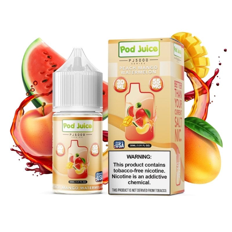 Pod Juice PJ5000 Salt - 30mL — Peach Mango Watermelon PJ5000