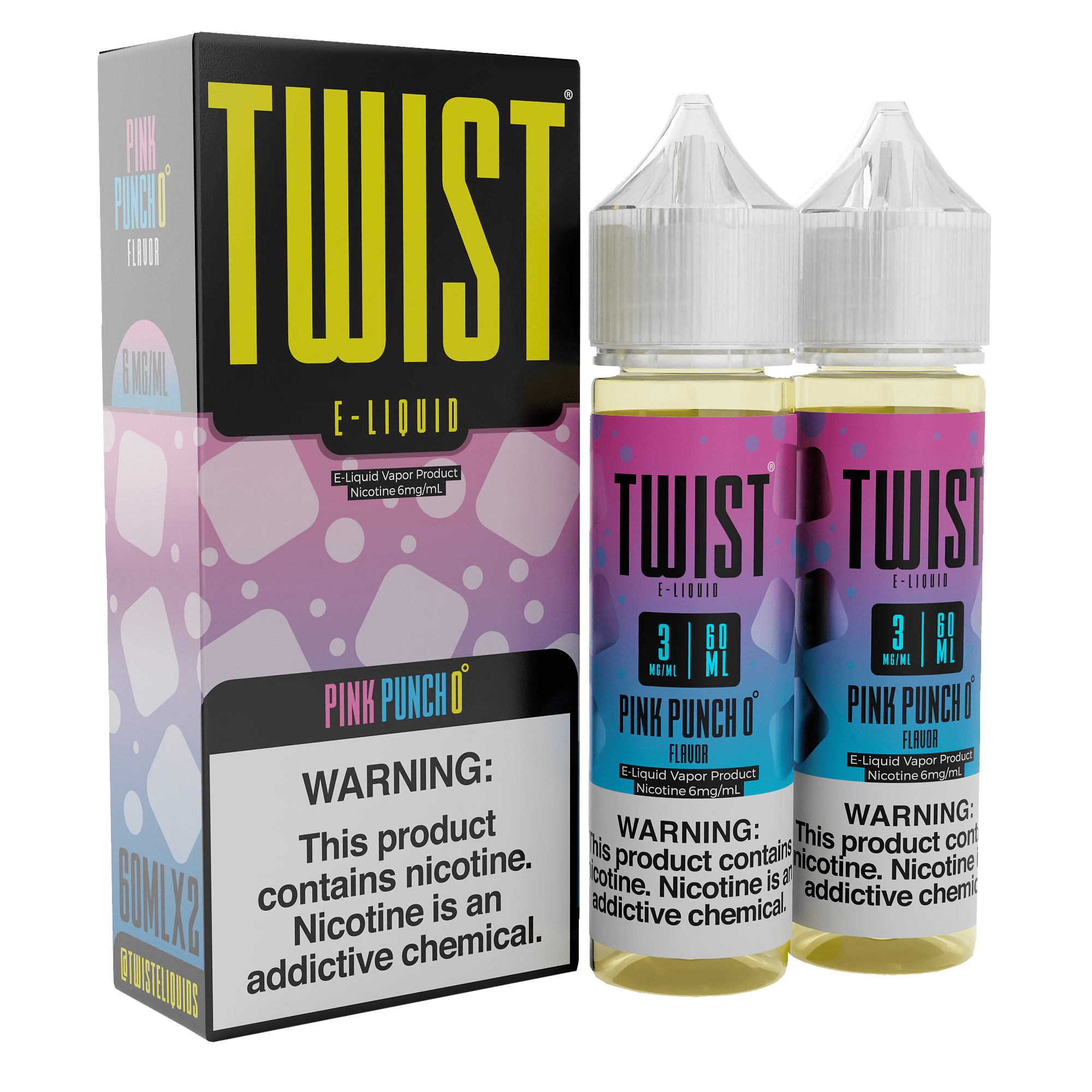 Twist E-Liquids - 120ml (60ml 2-Pack) — Pink Punch 0° (Pink 0°)