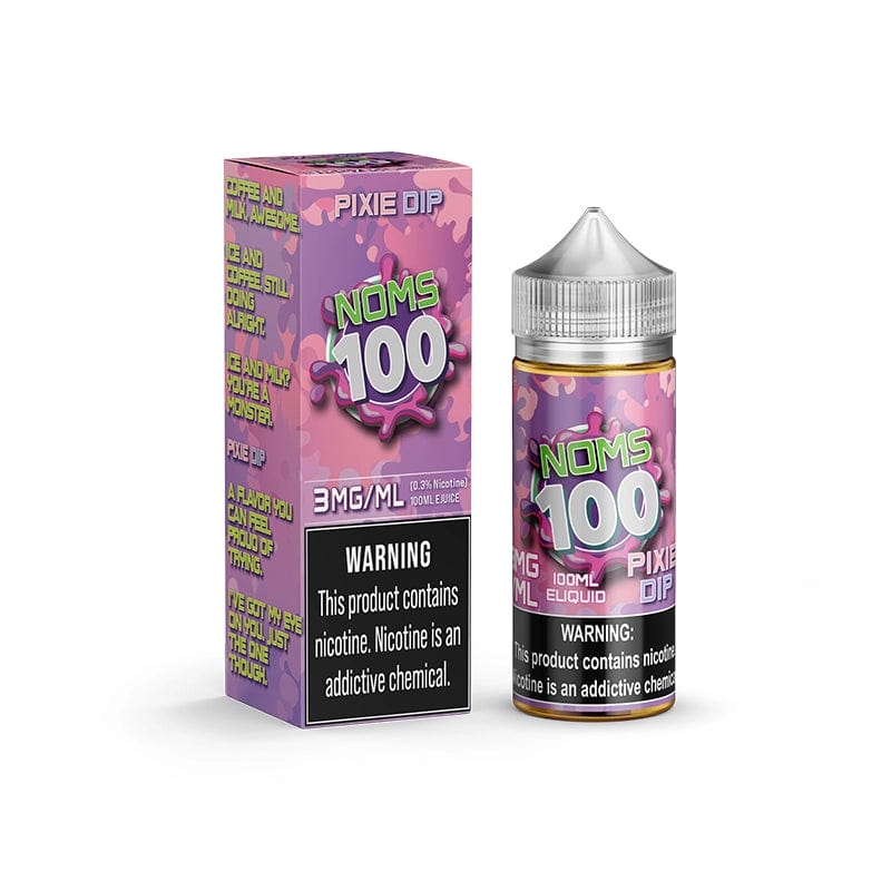 Nomenon E-Liquids Pixie Dip 100mL vape e-liquid bottle with colorful label, designed for vaping enthusiasts.