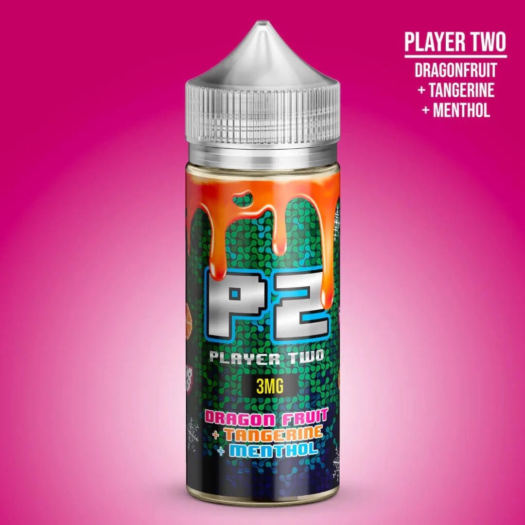 Vapergate Player Two 100mL e-liquid bottle with colorful label, designed for vaping enthusiasts.