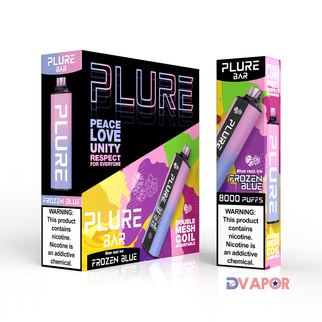 Plure Bar 8000 Puff Vape — Frozen Blue (Blue Razz Ice)