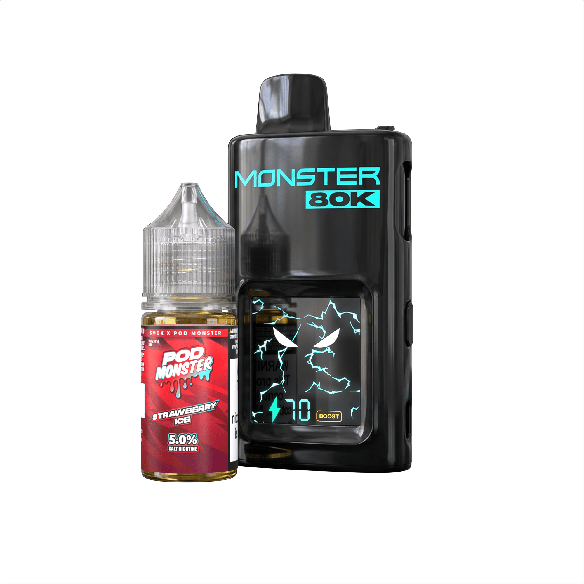 Pod Monster X Smok 80K Refillable Disposable — Strawberry ICE