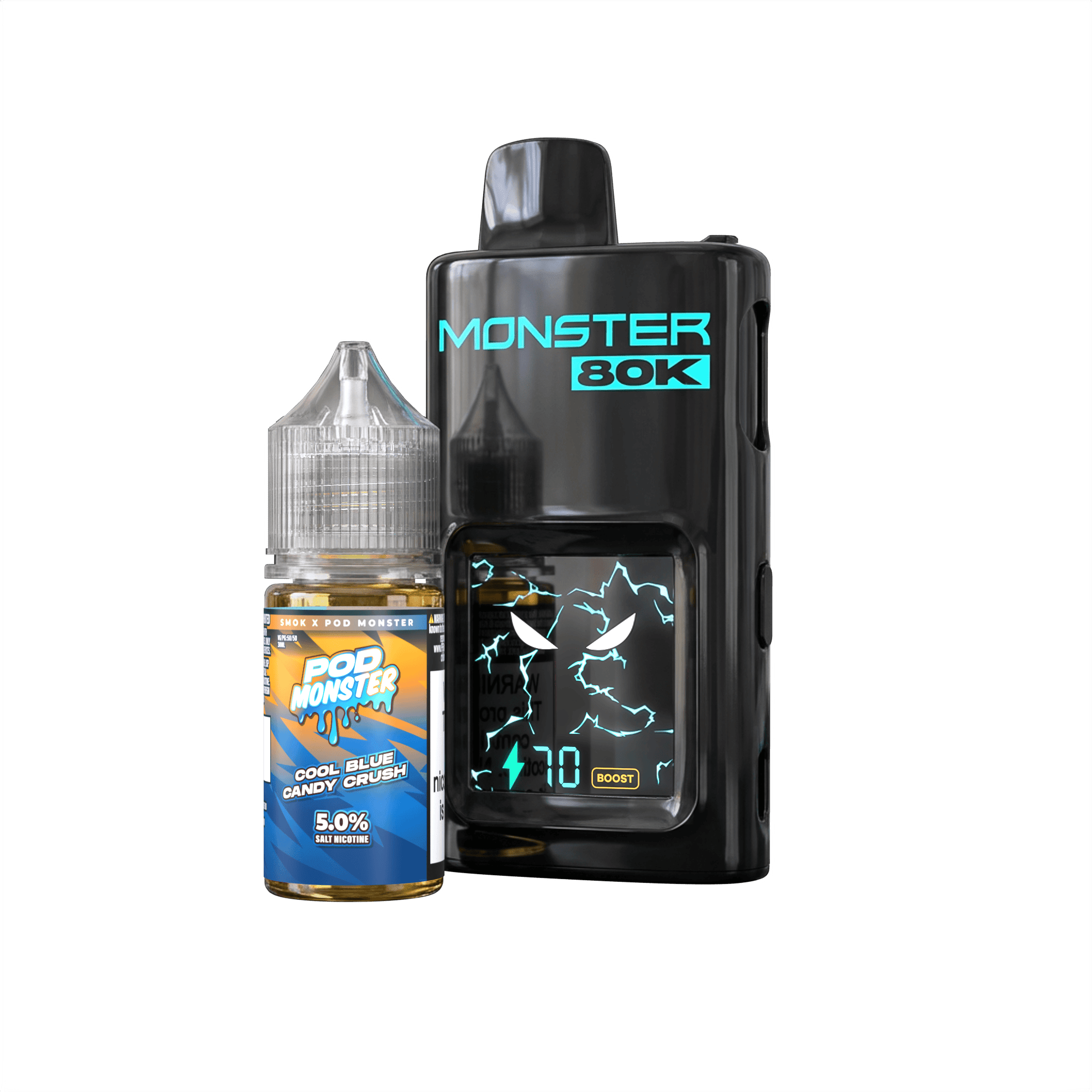 Pod Monster X Smok 80K Refillable Disposable — Cool Blue Candy Crush