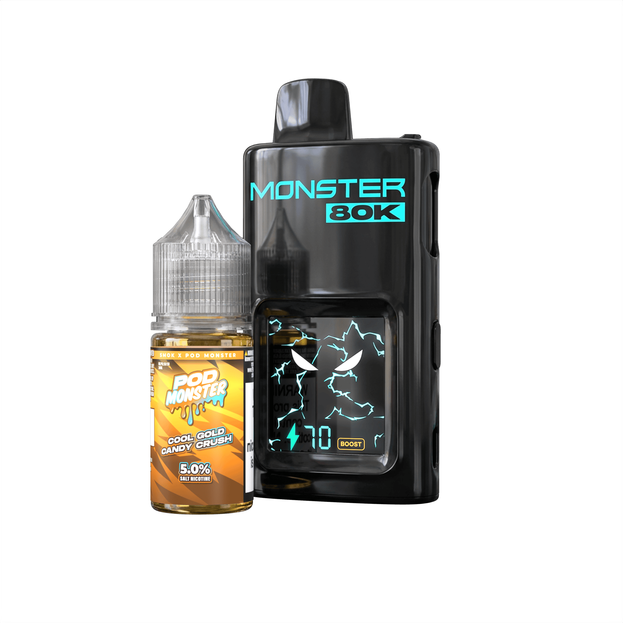 Pod Monster X Smok 80K Refillable Disposable — Cool Gold Candy Crush