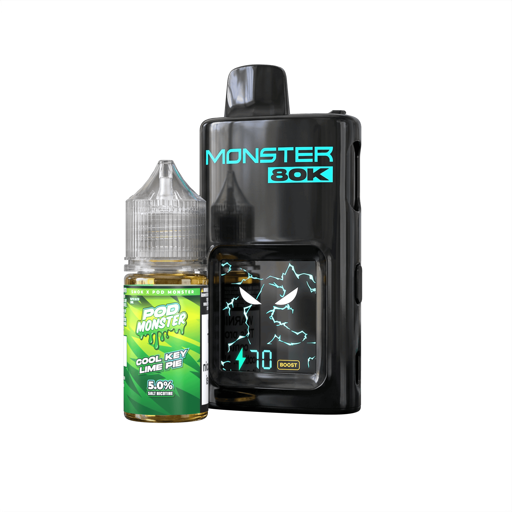 Pod Monster X Smok 80K Refillable Disposable — Cool Key Lime Pie
