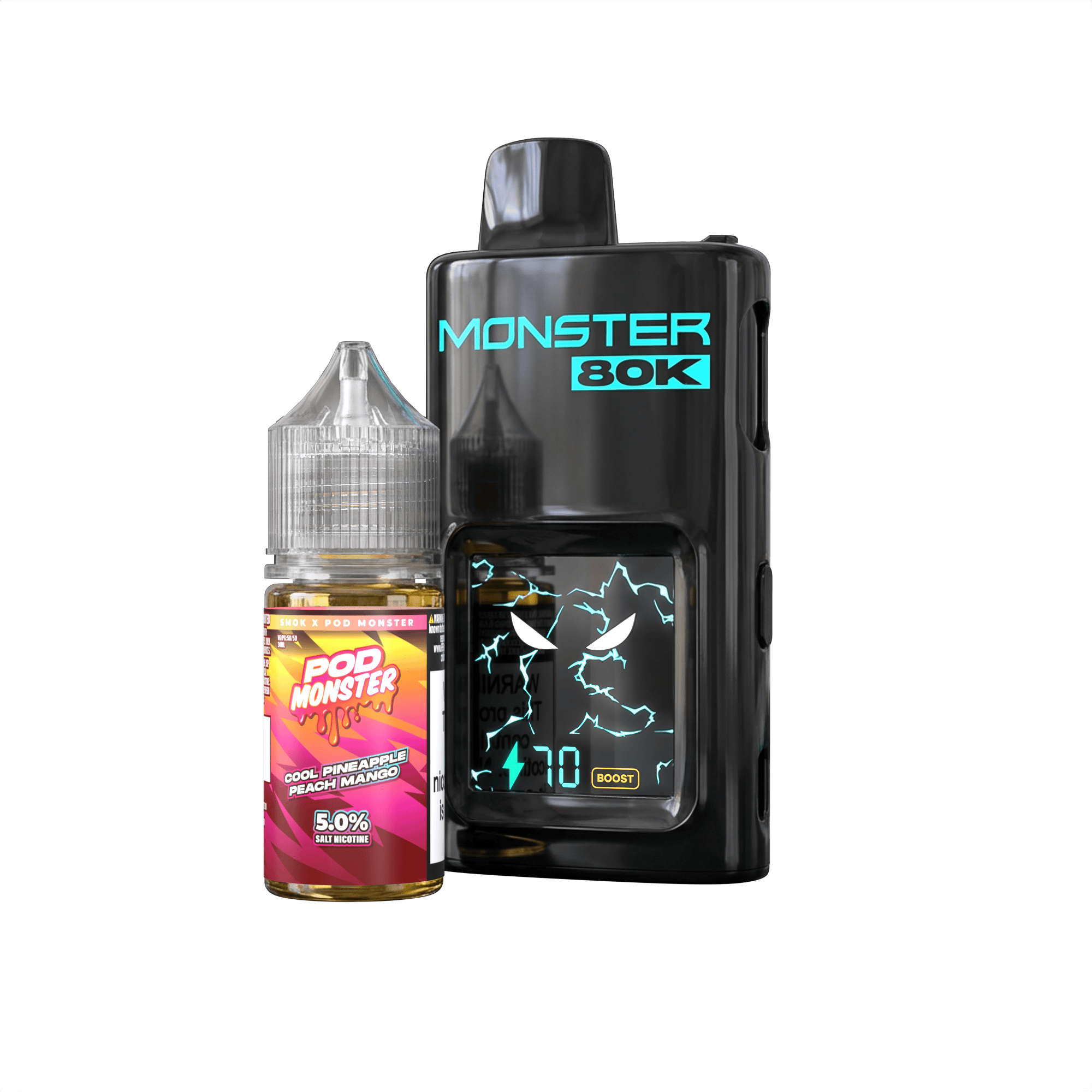 Pod Monster X Smok 80K Refillable Disposable — Cool Pineapple Peach Mango